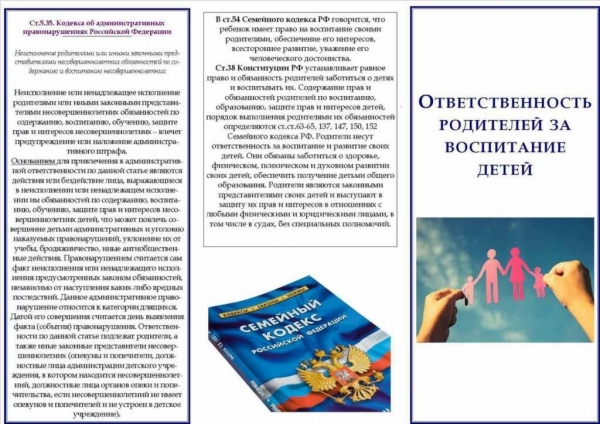 Ответсвенность родителей за воспитание детей