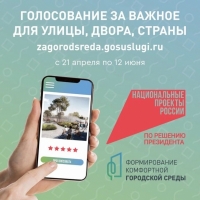 Голосование по выбору населением объектов благоустройства по федеральной программе «Формирование комфортной городской среды»