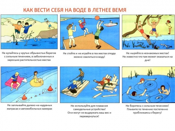 Как вести себя на воде в летнее время
